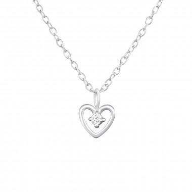 Heart - 925 Sterling Silver Necklaces with Stones SD41632