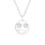 Star-Struck Emoji - 925 Sterling Silver Necklaces with Stones SD42874