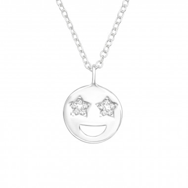 Star-Struck Emoji - 925 Sterling Silver Necklaces with Stones SD42874