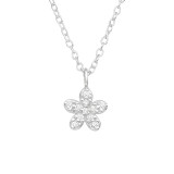 Flower - 925 Sterling Silver Necklaces with Stones SD42875