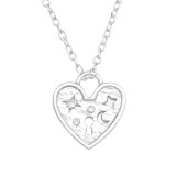 Heart - 925 Sterling Silver Necklaces with Stones SD43730