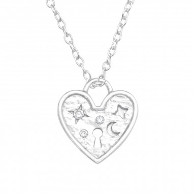 Heart - 925 Sterling Silver Necklaces with Stones SD43730