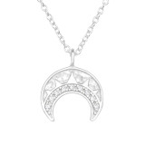 Moon - 925 Sterling Silver Necklaces with Stones SD43732