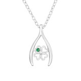 Three Leaf Clover - 925 Sterling Silver Necklaces with Stones SD43768