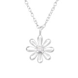 Flower - 925 Sterling Silver Necklaces with Stones SD44088