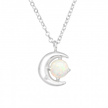 Moon - 925 Sterling Silver Necklaces with Stones SD44197