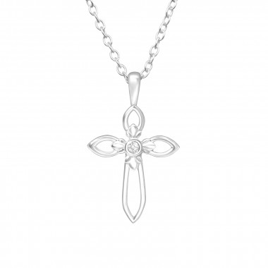 Cross - 925 Sterling Silver Necklaces with Stones SD44938