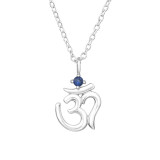 Om Symbol - 925 Sterling Silver Necklaces with Stones SD45244