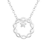 Twisted - 925 Sterling Silver Necklaces with Stones SD45320