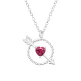 Heart And Arrow - 925 Sterling Silver Necklaces with Stones SD45993