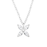 Flower - 925 Sterling Silver Necklaces with Stones SD46182