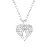 Heart Shaped Wings - 925 Sterling Silver Necklaces with Stones SD46696