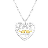 Lovebirds - 925 Sterling Silver Necklaces with Stones SD47287