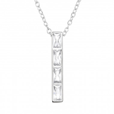 Baguette Shape - 925 Sterling Silver Necklaces with Stones SD47822