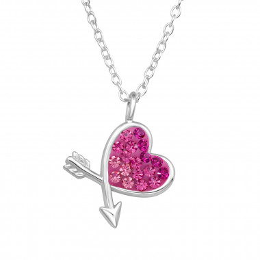 Heart And Arrow - 925 Sterling Silver Necklaces with Stones SD47953