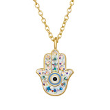 Hamsa - 925 Sterling Silver Necklaces with Stones SD47963