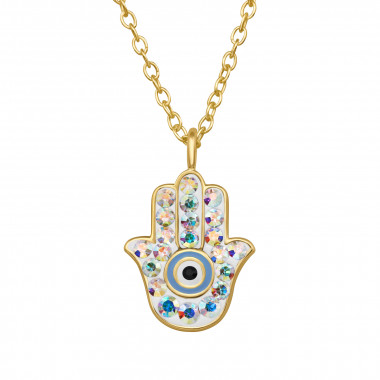 Hamsa - 925 Sterling Silver Necklaces with Stones SD47963