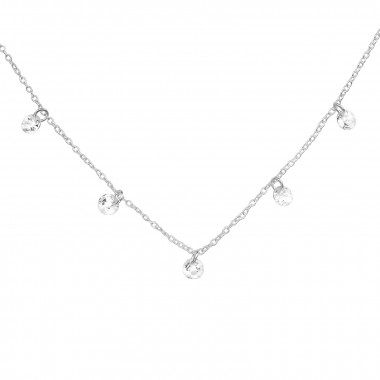 Round 4mm X5 - 925 Sterling Silver Necklaces with Stones SD47998