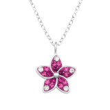Flower - 925 Sterling Silver Necklaces with Stones SD48248