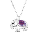 Elephant - 925 Sterling Silver Necklaces with Stones SD48252