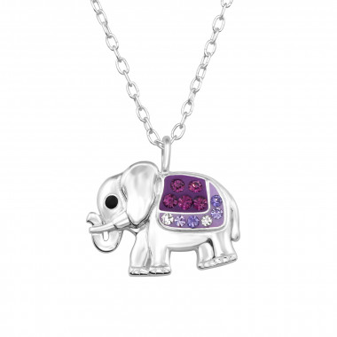 Elephant - 925 Sterling Silver Necklaces with Stones SD48252