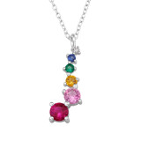 Round 1.4Mm To 4mm - 925 Sterling Silver Necklaces with Stones SD48257