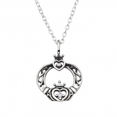 Claddagh - 925 Sterling Silver Necklaces with Stones SD48259