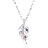 Leaf - 925 Sterling Silver Necklaces with Stones SD48329