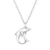 Dolphin - 925 Sterling Silver Necklaces with Stones SD48330