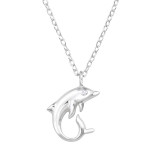 Dolphin - 925 Sterling Silver Necklaces with Stones SD48330