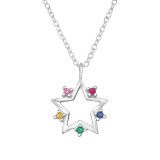 Star - 925 Sterling Silver Necklaces with Stones SD48387