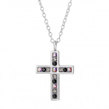 Cross - 925 Sterling Silver Necklaces with Stones SD48389