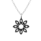 Flower - 925 Sterling Silver Necklaces with Stones SD48662