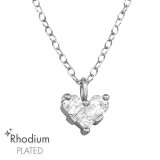 Heart - 925 Sterling Silver Necklaces with Stones SD48894
