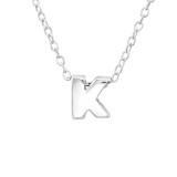 "K" - 925 Sterling Silver Silver Necklaces SD24303