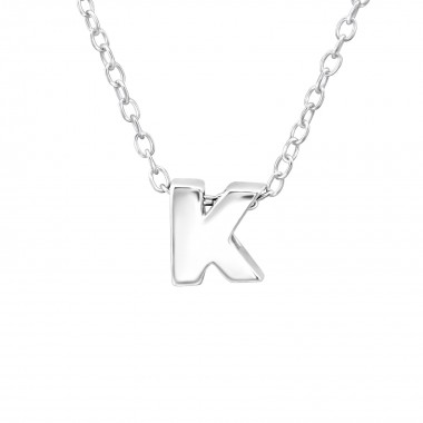 "K" - 925 Sterling Silver Silver Necklaces SD24303