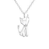 Origami Fox - 925 Sterling Silver Silver Necklaces SD26035