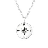 Compass - 925 Sterling Silver Silver Necklaces SD37900