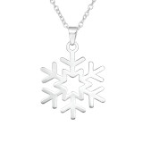 Snowflake - 925 Sterling Silver Silver Necklaces SD40944