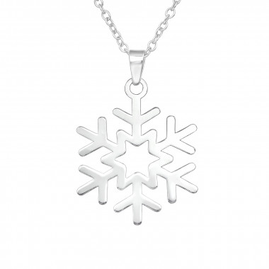 Snowflake - 925 Sterling Silver Silver Necklaces SD40944