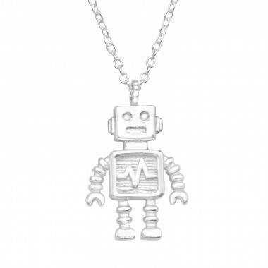 Robot - 925 Sterling Silver Silver Necklaces SD41347