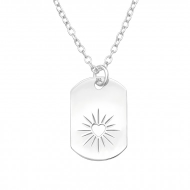 Shining Heart - 925 Sterling Silver Silver Necklaces SD43376