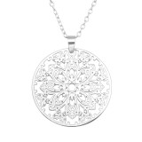 Laser Cut Arabesque - 925 Sterling Silver Silver Necklaces SD43745