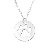 Paw Print - 925 Sterling Silver Silver Necklaces SD43930