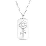 Flower - 925 Sterling Silver Silver Necklaces SD44195