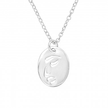 Face - 925 Sterling Silver Silver Necklaces SD44250