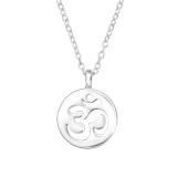 Om Symbol - 925 Sterling Silver Silver Necklaces SD45245