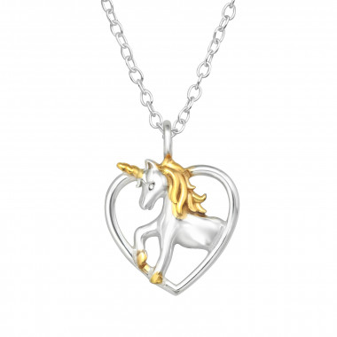 Unicorn Heart - 925 Sterling Silver Silver Necklaces SD46614