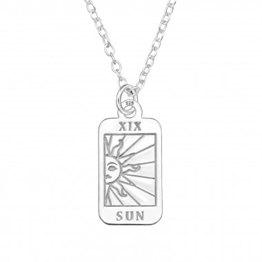 The Sun Tarot Card - 925 Sterling Silver Silver Necklaces SD46714