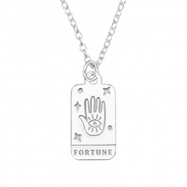 Fortune Card - 925 Sterling Silver Silver Necklaces SD46715